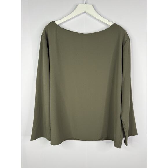 Aritzia Babaton Sophos Crepe Top Sz M Olive Green NEW Lagenlook Minimalist $110 - Picture 1 of 9